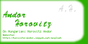 andor horovitz business card